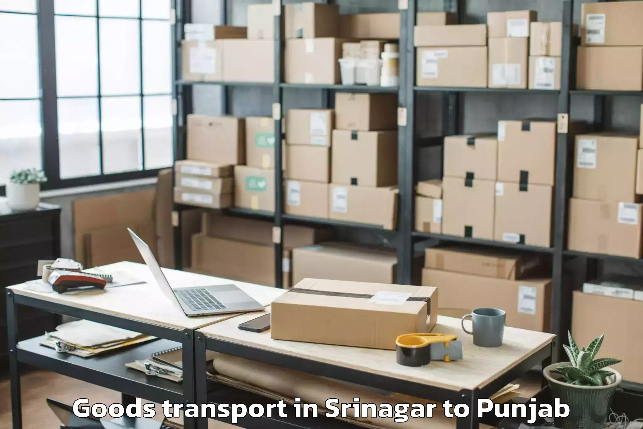 Book Srinagar to Dasuya Goods Transport Online